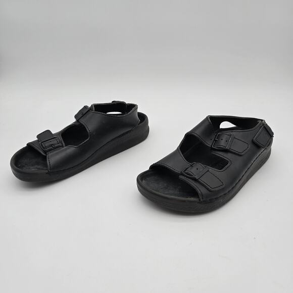 Birkenstock Shoes Mens 12 45 Wide Black Milano Leather Sandals Open Toed Ankle main image 5